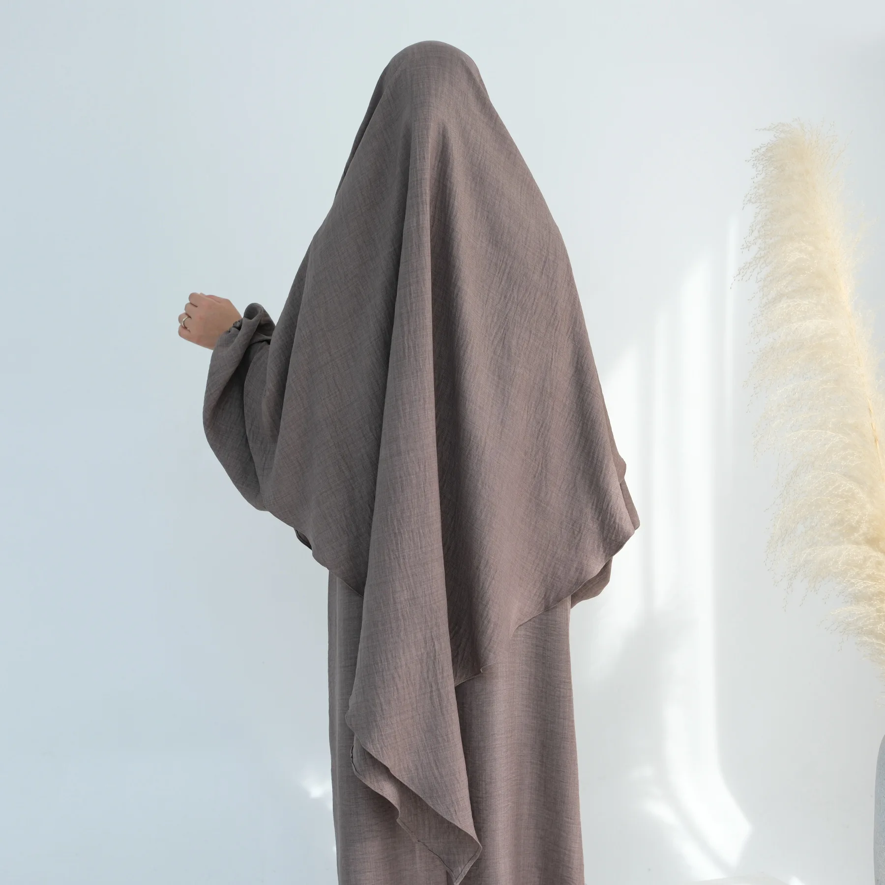 

Long Khimar Hijab Scarf Ramadan Eid Muslim Prayer Clothes Islamic Jilbab Twill Fabric Khimars for Women Abaya Hijabs Veil Niqab