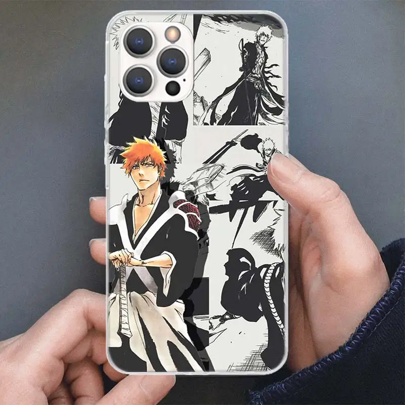 Ichigo Kenpachi Bleach Anime Phone Case For Apple iPhone 16 15 14 13 12 11 Pro Max Mini XS XR X 7 Plus 8 + SE Soft Silicone Prin