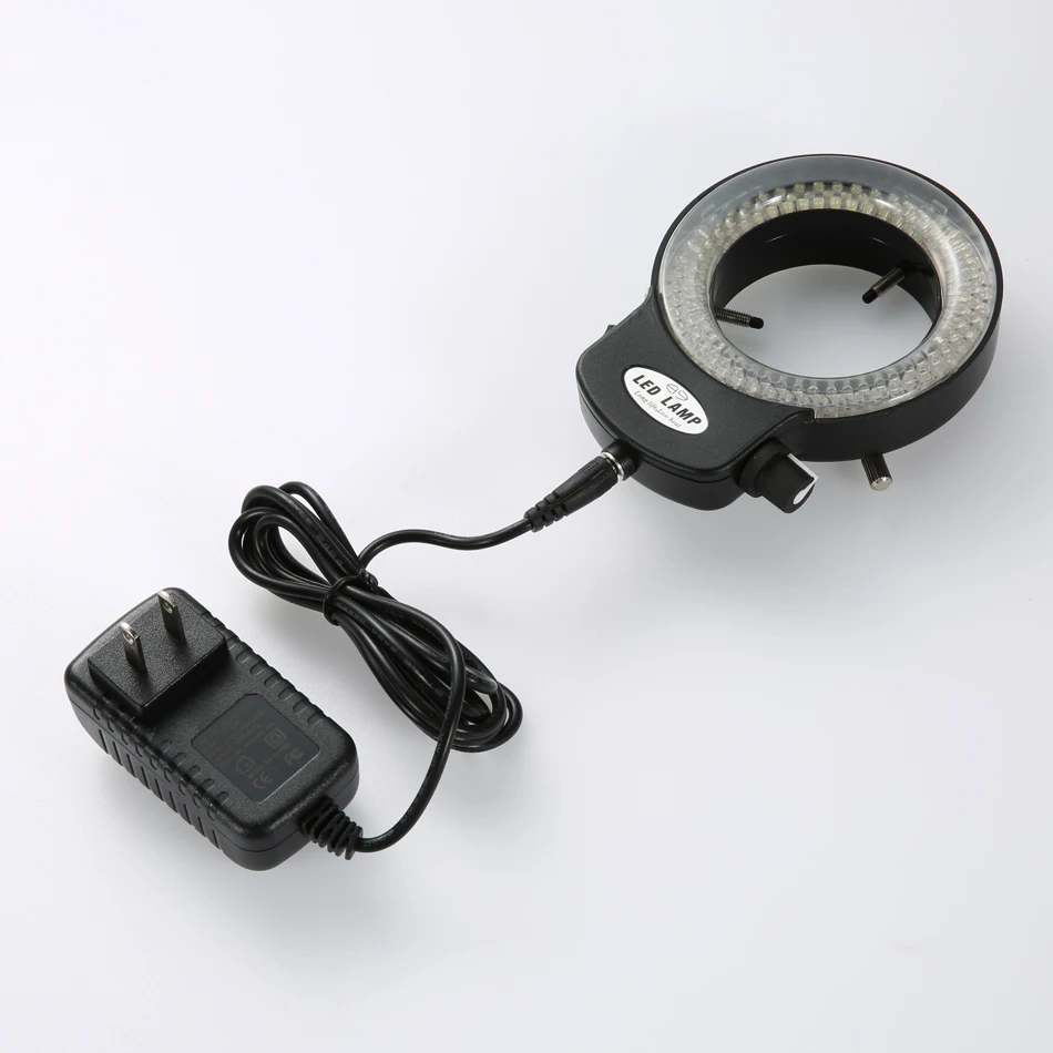 Adjustable 6500K 144 LED Ring Light illuminator Lamp For Industry Stereo Microscope Lens Camera Magnifier 110V-240V Adapter