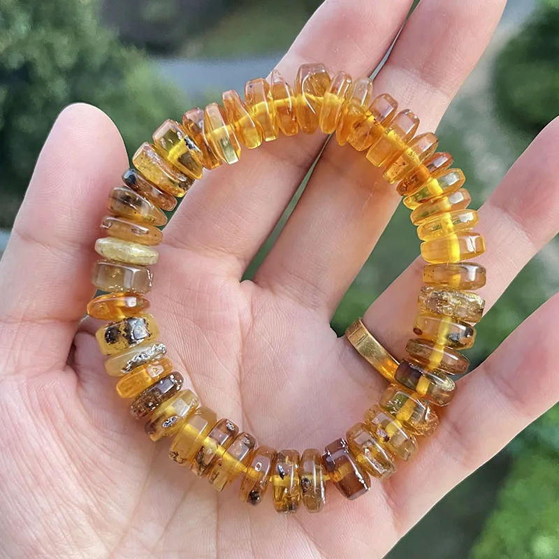 Yoowei 100% Echtes Bernstein-Armband für Unisex, Echte Schwarze Perlen, Unregelmäßiger Natürlicher Pflanzlicher Medizinischer Heilschmuck, Geschenk, Großhandel – Detail 8
