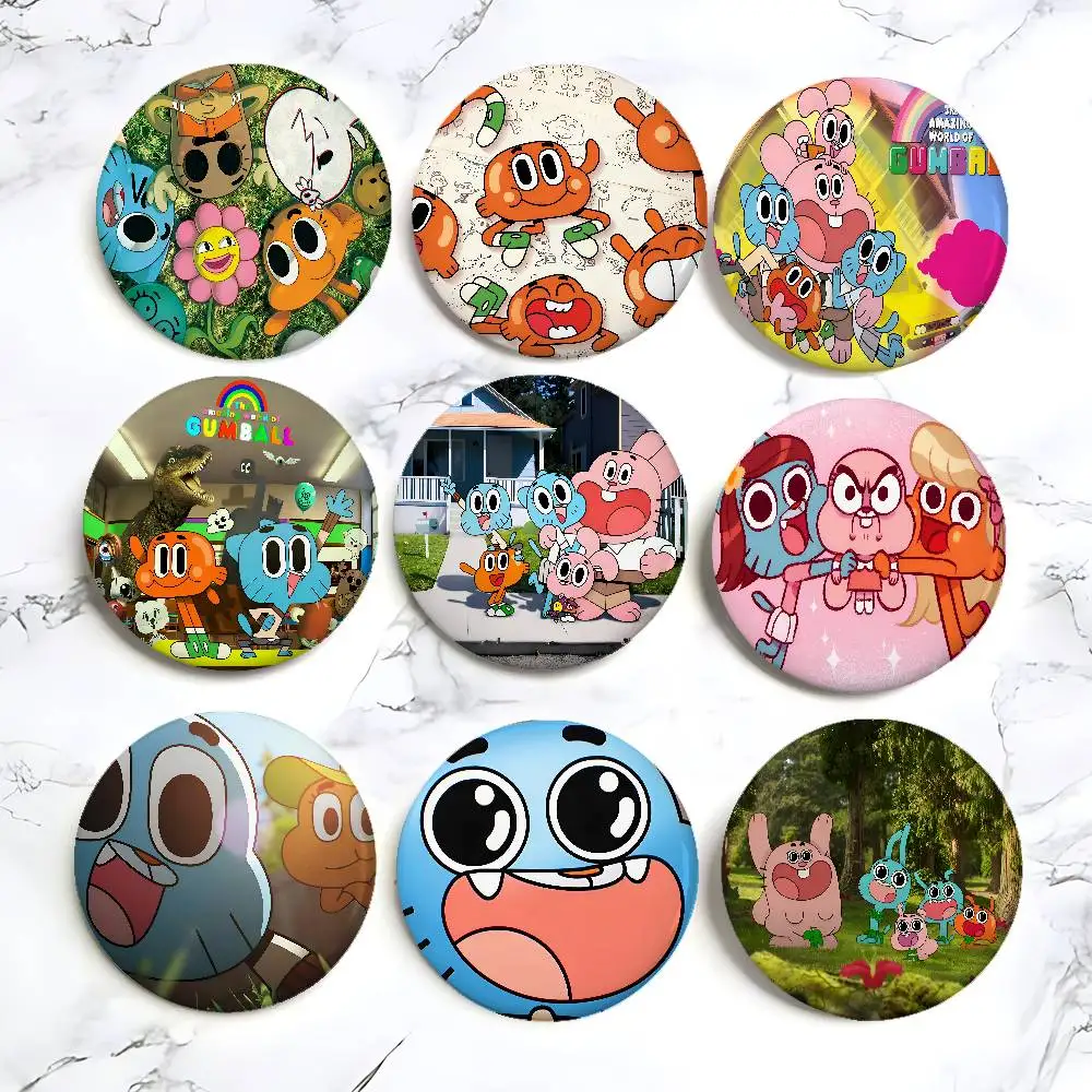 مذهلة W-world من Gumball شارات الإبداعية صفيح زر PinsBrooch الإبداعية يقتبس شارة الملابس على ظهره مجوهرات هدية