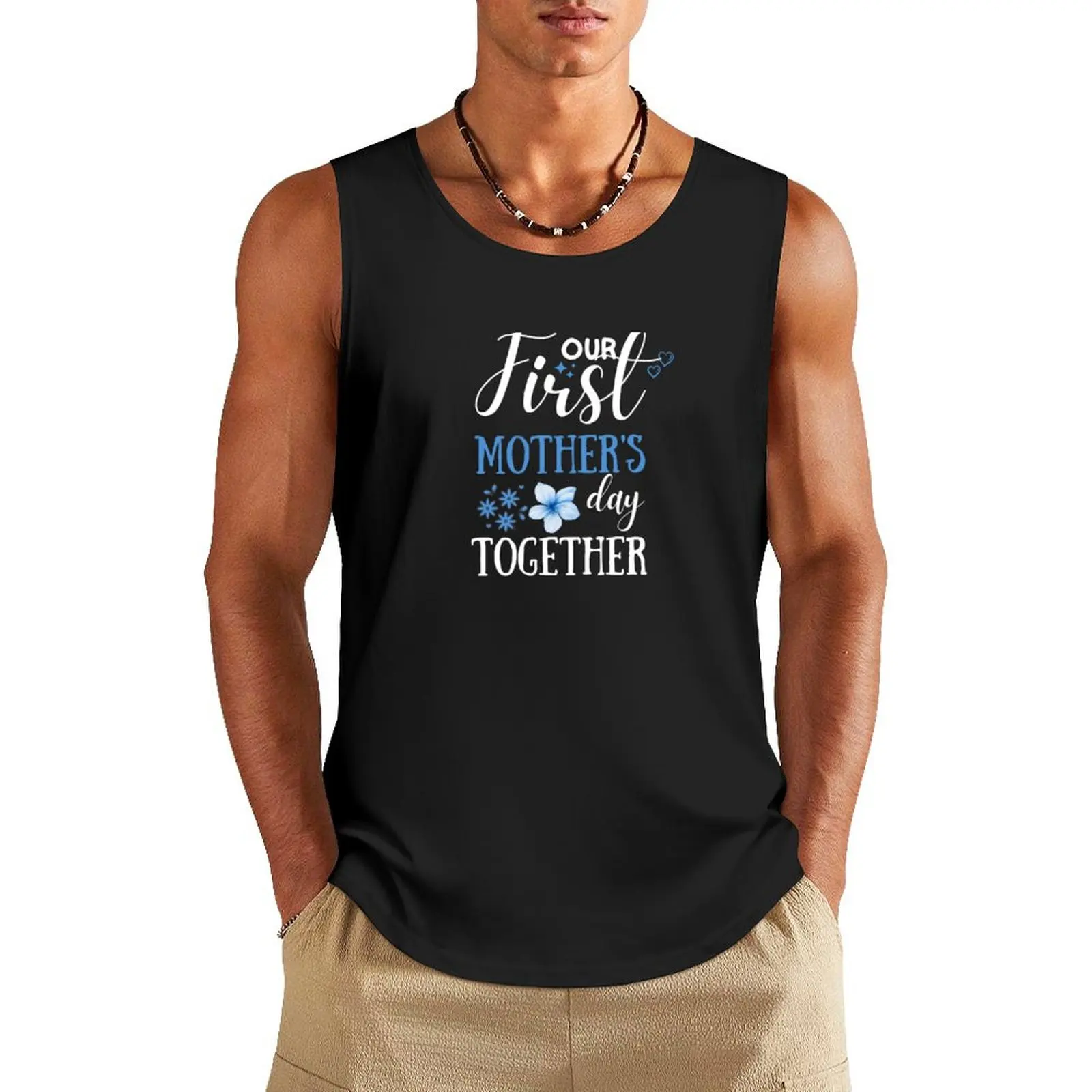 Happy First Mothers Day Tank Top gym t-shirts man Men's sleeveless gym clothing