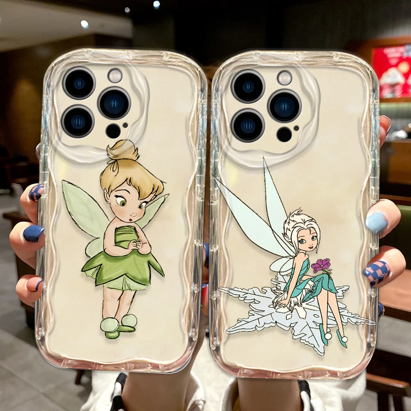 Tinker Bell Disney Cute Cover For Apple iPhone 15 14 13 12 11 Pro X XR XS Max Plus 8 7 Plus SE Wave Oil Phone Case