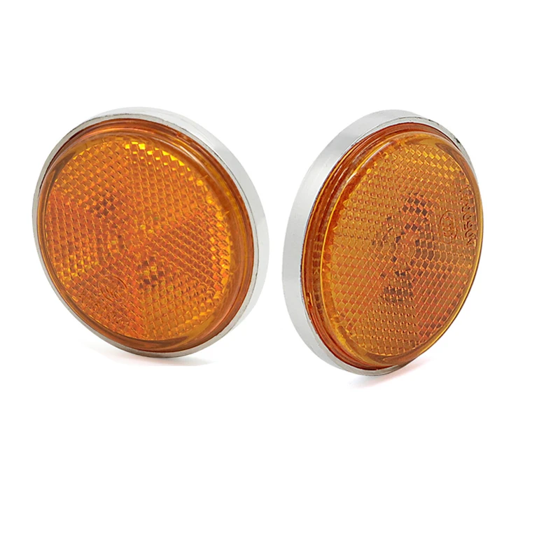 2PCS Front Fork Cover Reflector Amber For Honda Motorcycle CB750 SL125 CT70 CB100 #33741-315-000