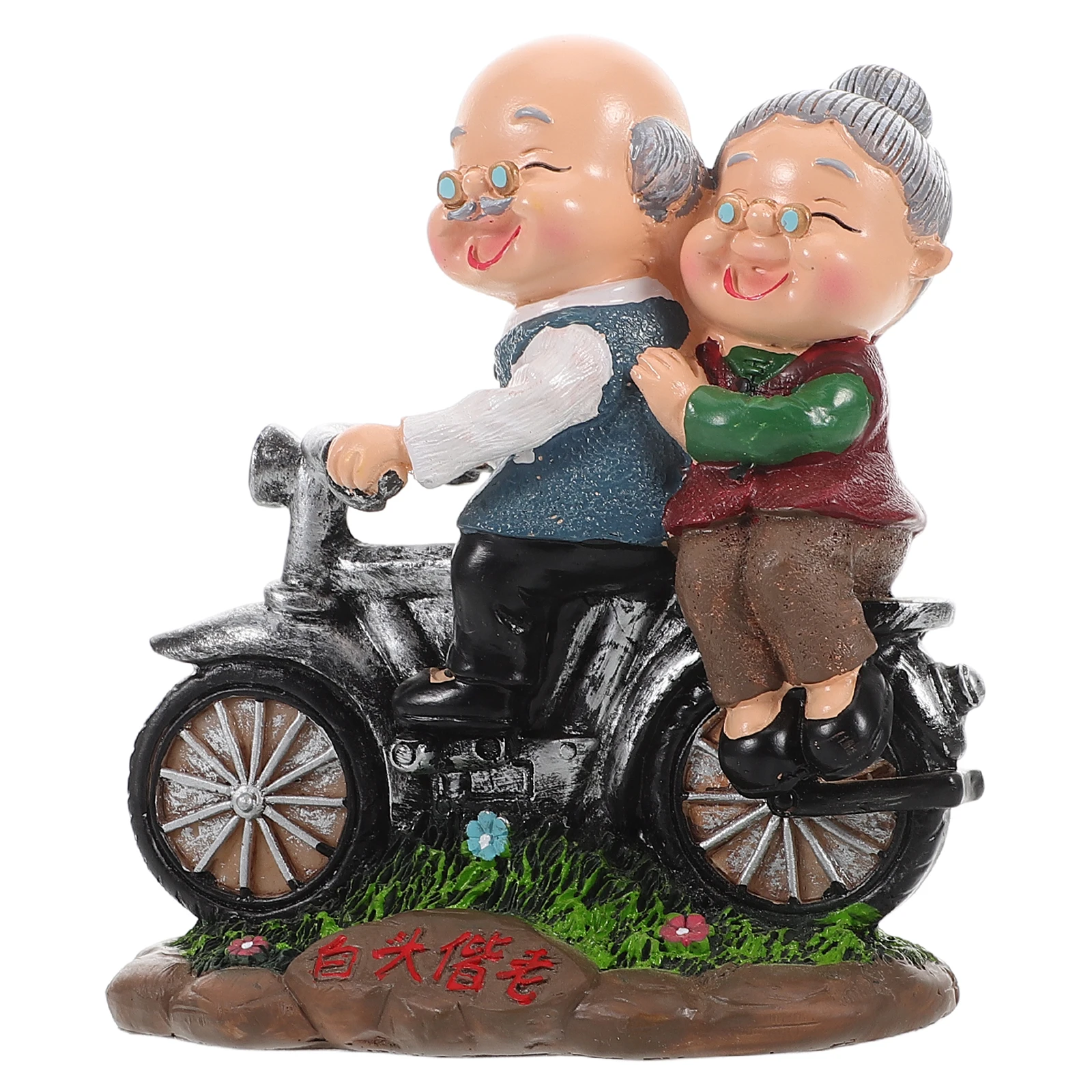 

Parents Love Ornaments Couple Figurines Statue Romantic Elderly Dining Room Decor Resin