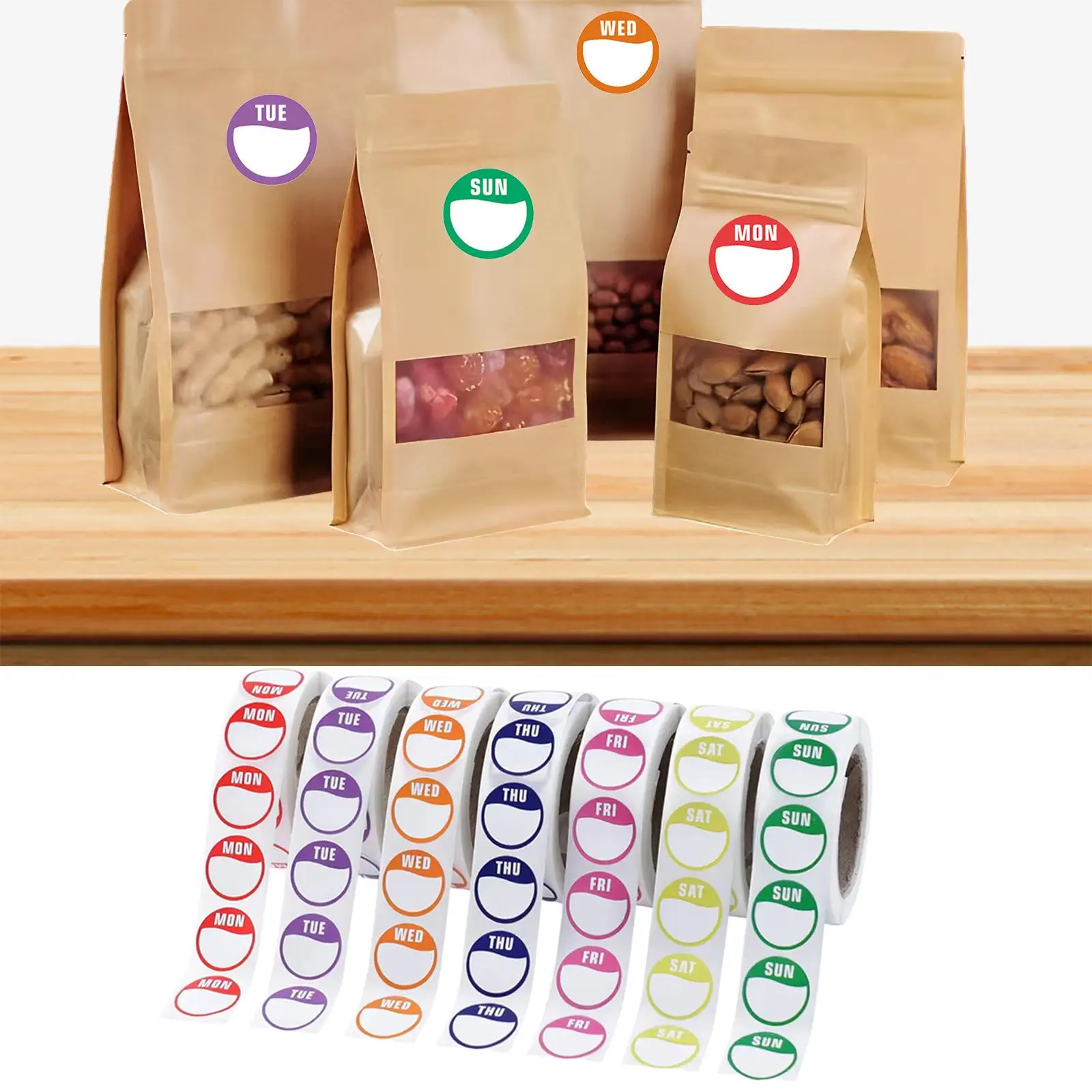 Day of The Week Labels Inventory Management Stickers for Catering Commercial