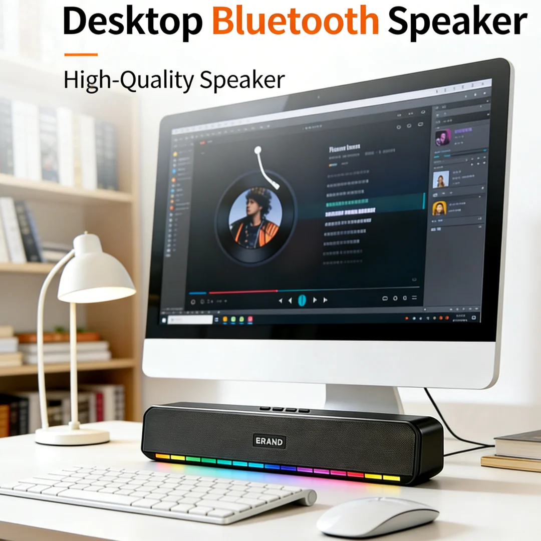 

Беспроводная Bluetooth-аудиосистема для киберспорта, 2.0-канальная компьютерная колонка с динамической RGB-подсветкой, воспроизведение через FM/USB/TF-карты/AUX