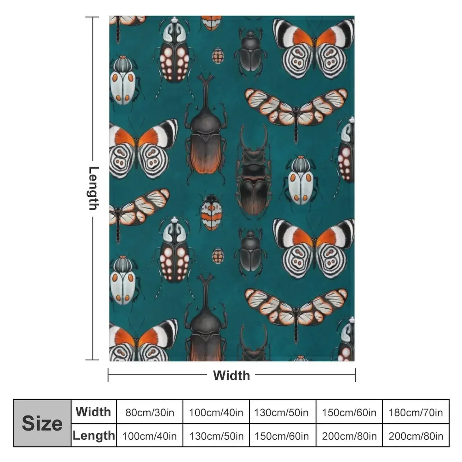 Bugs and beetles Throw Blanket couch cozy soft plush fuzzy picnic outdoor blanket