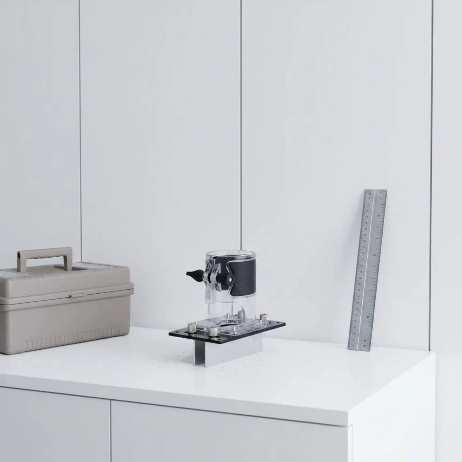 Hidden Connector Jig Precision Slotting Template Cabinet Router Guide Sturdy Metal Base Router Slot Bracket Clear Guard
