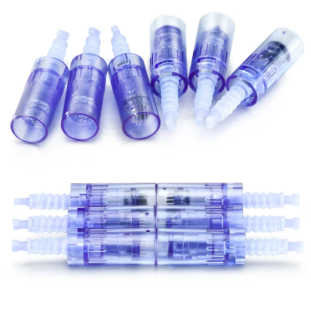 10 Uds 50 Uds dr pen A6 cartuchos de agujas 9 12 24 36 42pin Nano cuadrado redondo para Derma Microneedling Pen A6 piel facial