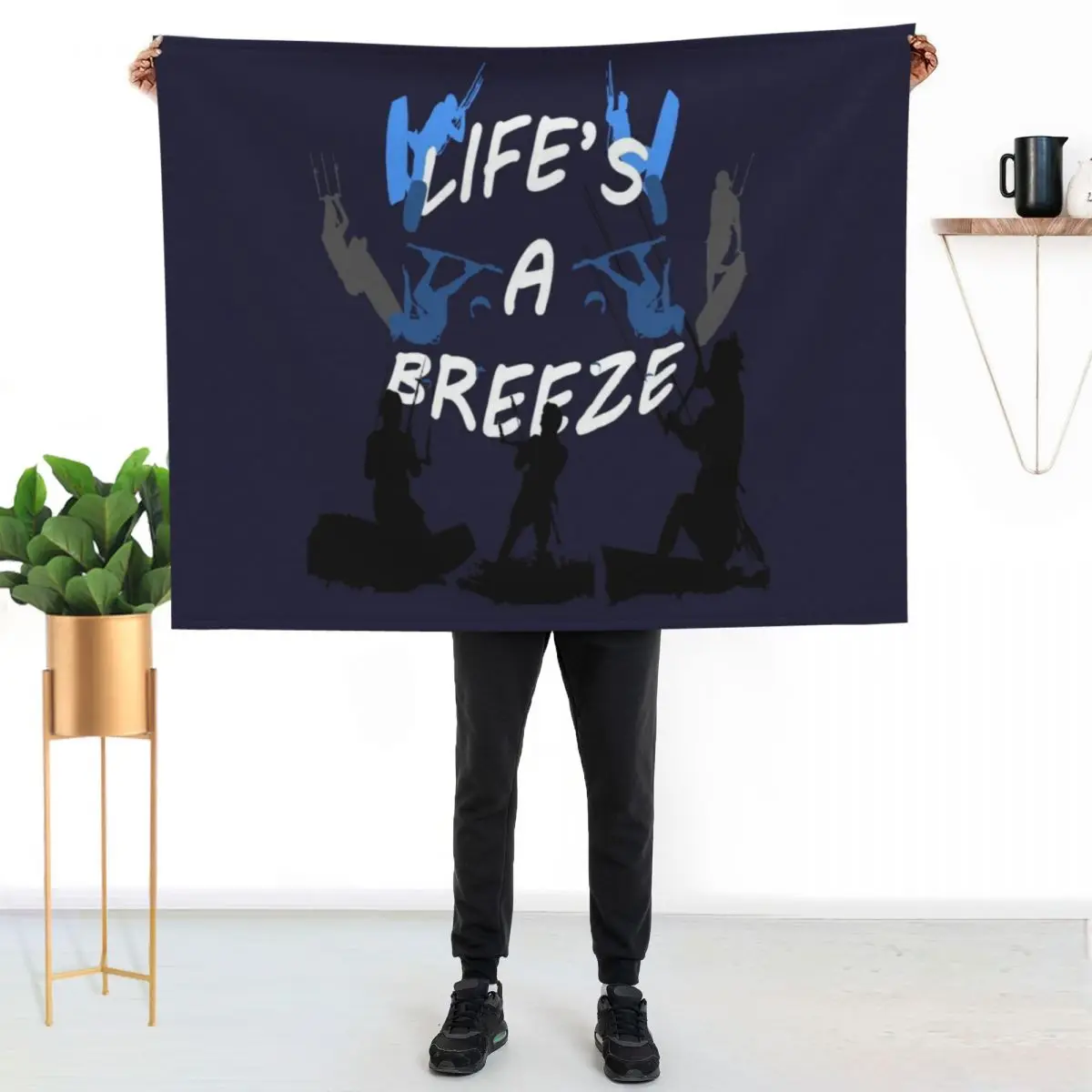 

Lifes A Breeze For Kitesurfers Casual Pun For Kitesurfers 1 Throw Blanket Versatile Cozy Throw Blanket for All Occasions