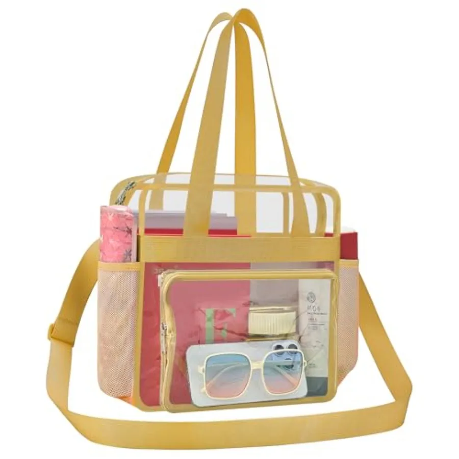 

Прозрачная сумка для стадионных мероприятий 12x12x6, прозрачная сумка-тоут для стадиона с усиленными ремнями для спортивных мероприятий и путешествий