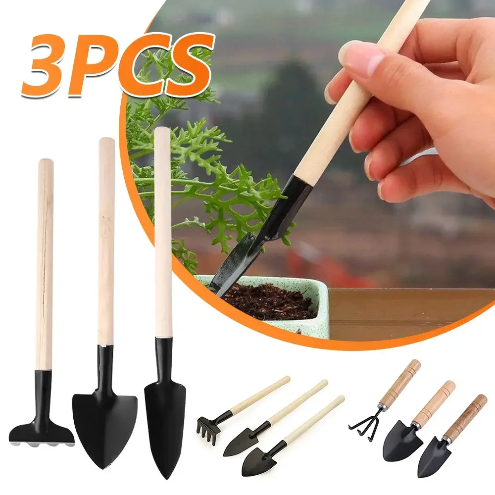 3pcs Gardening Tools Set Mini Plant Flower Shovel Rake Combination Hand Tools