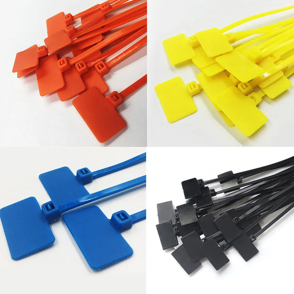 250Pcs Label Cable Ties Heavy Duty Nylon Self Locking for Home Office Workshop Electric Wire Zip Ties with Marking Tags 7 Colors