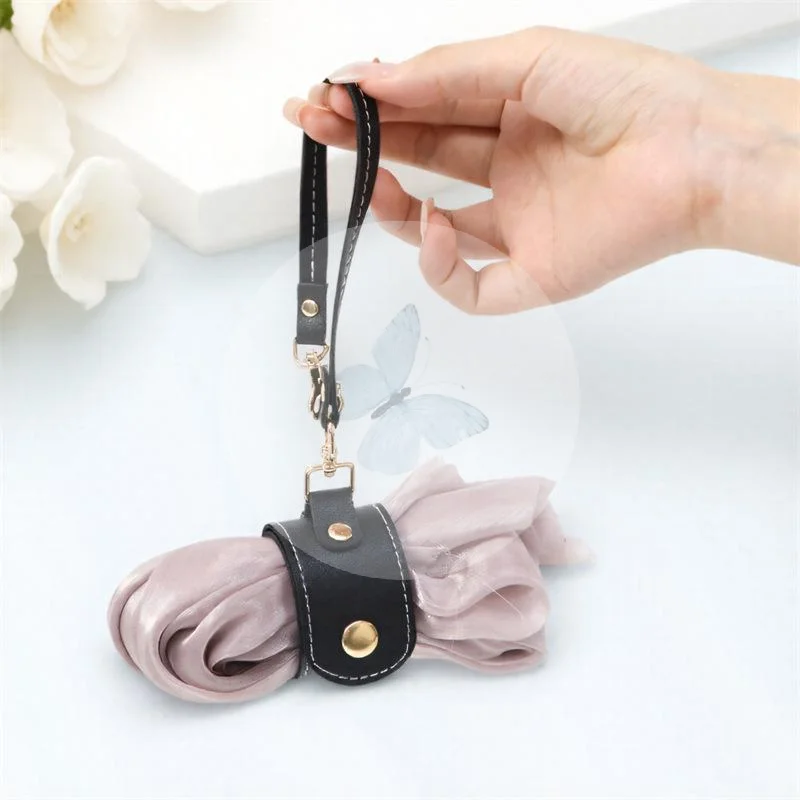 Effortless PU Leather Strap Holder for Glove Hat and Towel with Secure Clasp