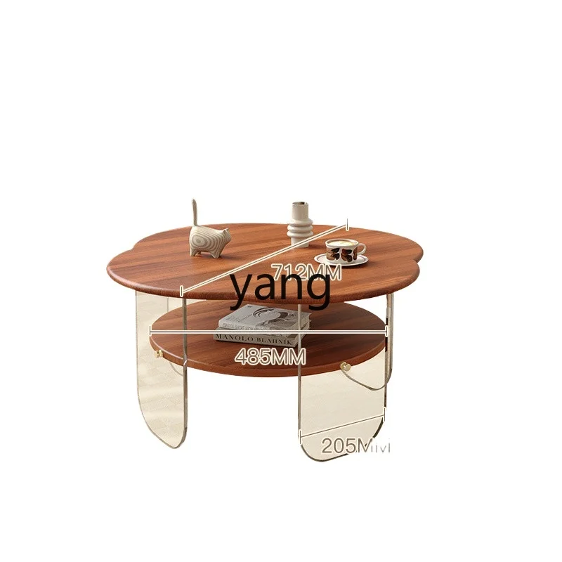 

LH Modern Small Apartment Home Retro Style Nordic Small Table French Cream Fengyunduo Tea Table
