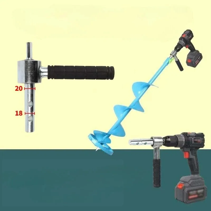 18/20mm Universal Electric Ice Auger Drill Adapter Hex Shank Quick-Connect with Anti-Slip Safety Lock Power Drill Tool