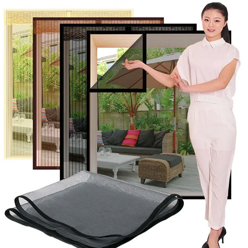 Anti-Mosquito Inset Window Screen Mesh, Air Tulle, Adjustable Summer Invisible, Washable Fiberglass, Removable Customize Screen.