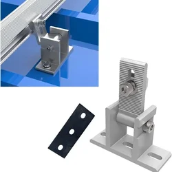 1/2/4pcs Solar Panel Foot Mount Aluminum Alloy Solar Panel Rotatable Elevation With Angle Bracket Roof Mounting Attachment