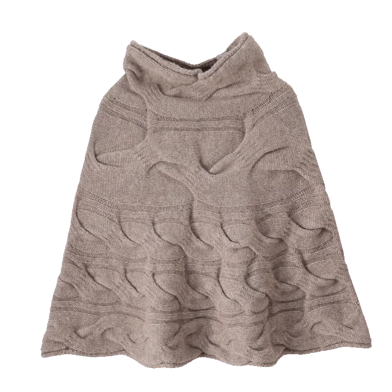 Women 100%Wool Turtleneck Cable Knit pullover Shawl Solid Sophisticated Cape Winter Warm Office Layering Dressy Casual Accessory