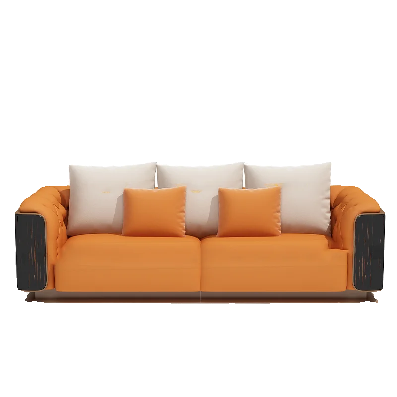 Leather European Living Room Sofas Luxury Italian Modern Armchair Lounges Sofas Double Lazy Daybed Furniture