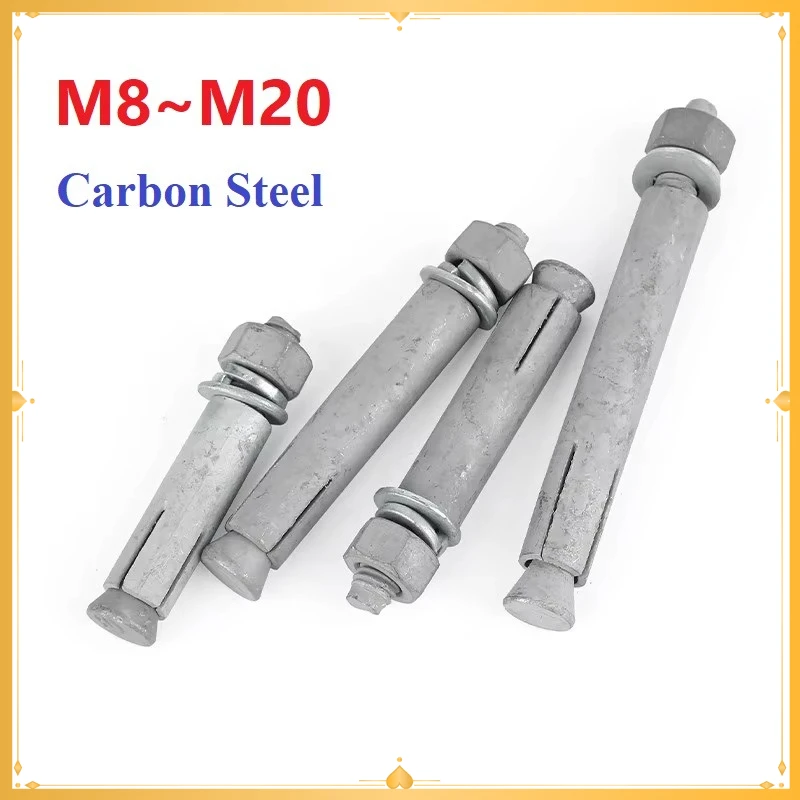 Carbon Steel Hot Dip Galvanized Expansion Screws M8 M10 M12 M14 M16 M18 M20 Wedge Anchors Bolts For Cement Concrete Accessories