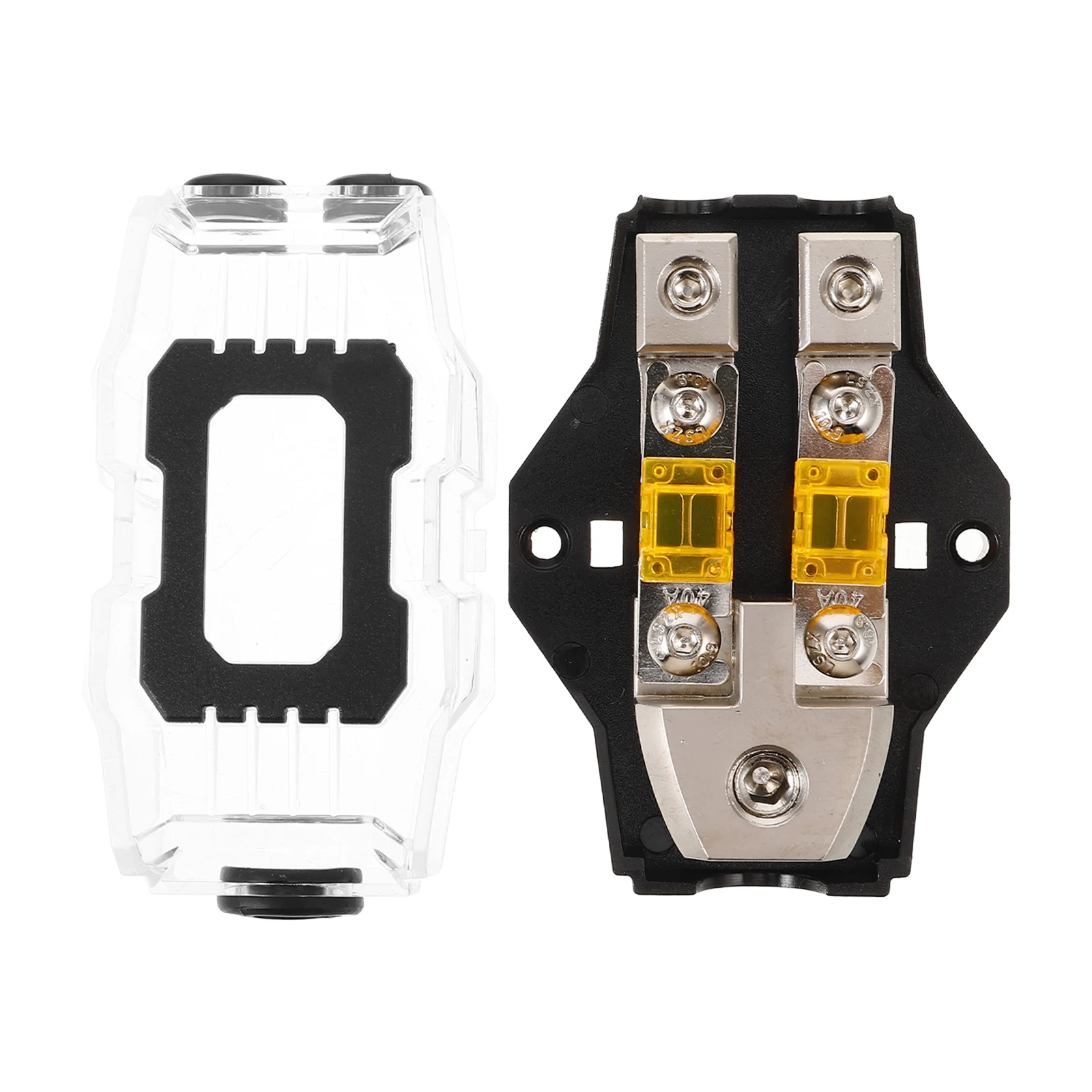 

Car Audio Amplifier 80A Fuse Holder Solid Copper Breaker Transparent Cover Stereo Speaker Distribution Block Auto Sound