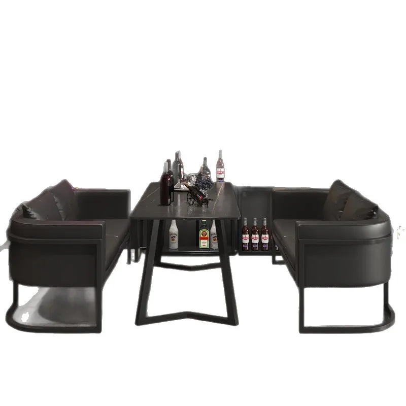 Bar Clear Bar BBQ Shop Commercial Cafe Western Restaurant Music Dining  Bistro Sofa Card Seat Table and Chair Combination