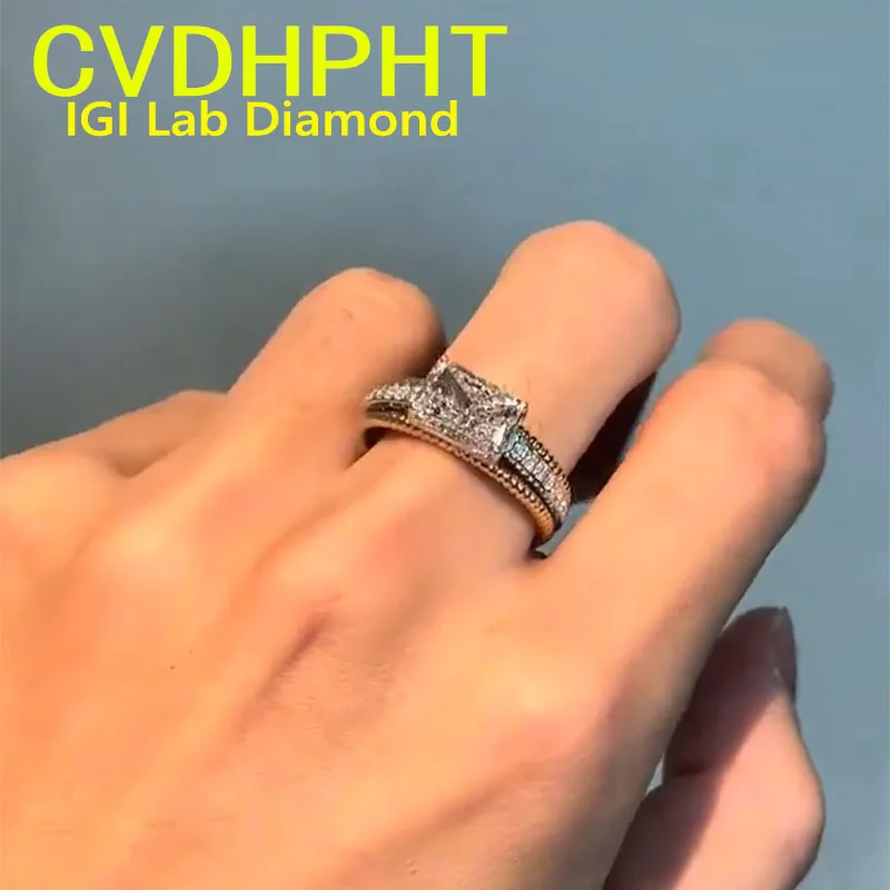 

Кольцо Radiant Man 3ct D VS1, твердое белое золото 14 карат, кольцо с бриллиантом IGI Lab Growing, обручальное кольцо с бриллиантом, обручальное кольцо для помолвки