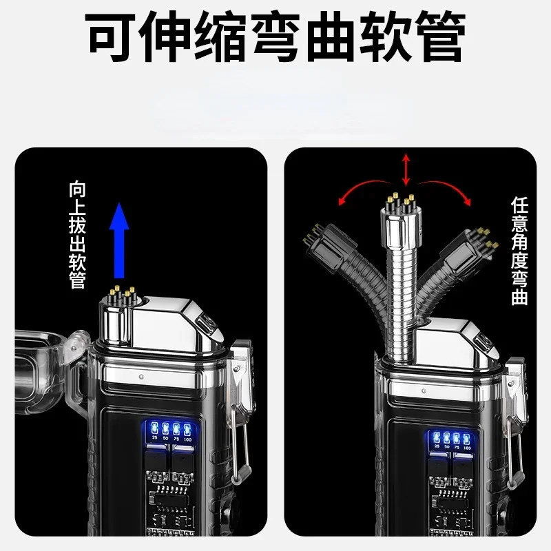 2023 NEW USB Type-C Waterproof Lighter Arc Plasma Lighter 360 Rotation Ignition Outdoor Camping Windproof Lighter Smoking