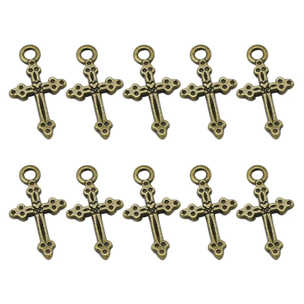 

10Pcs Alloy Cross Pendant Charms Bronze DIY Jewelry Necklace Bracelet Craft Making Accessories Alloy Pendant Charm