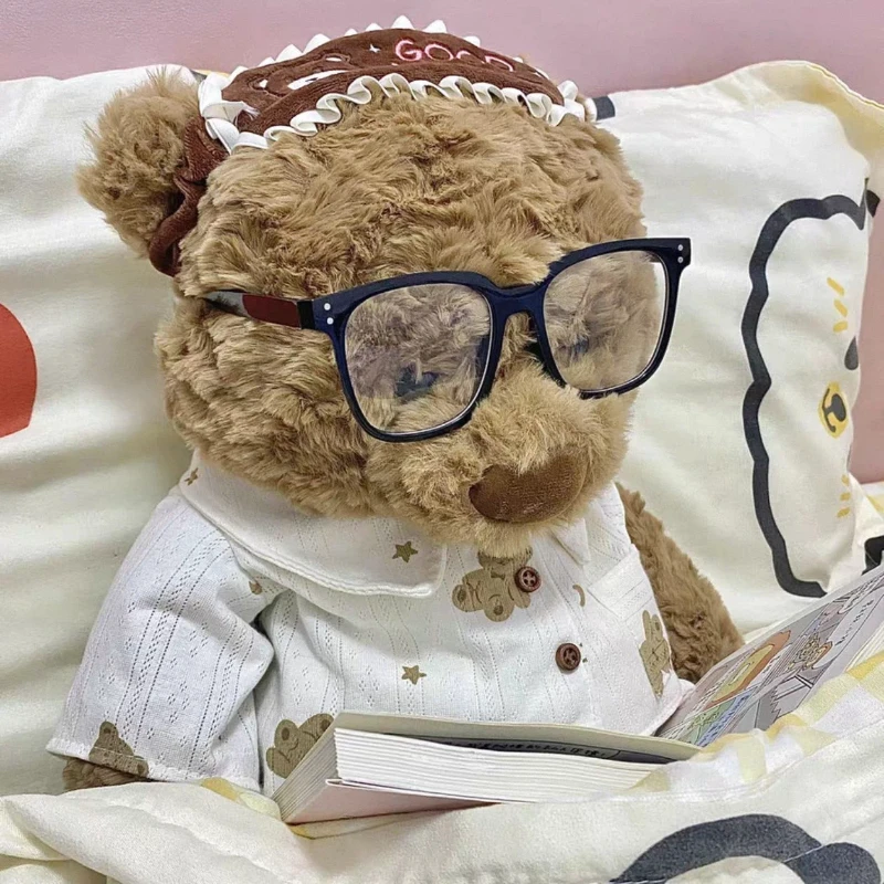

Pajama Bear Plush Doll High Quality Cute Teddy Bear Wear Eye Masks And Pajamas Stuffed Accompany Sleeping Gift Gift Birthday Gif
