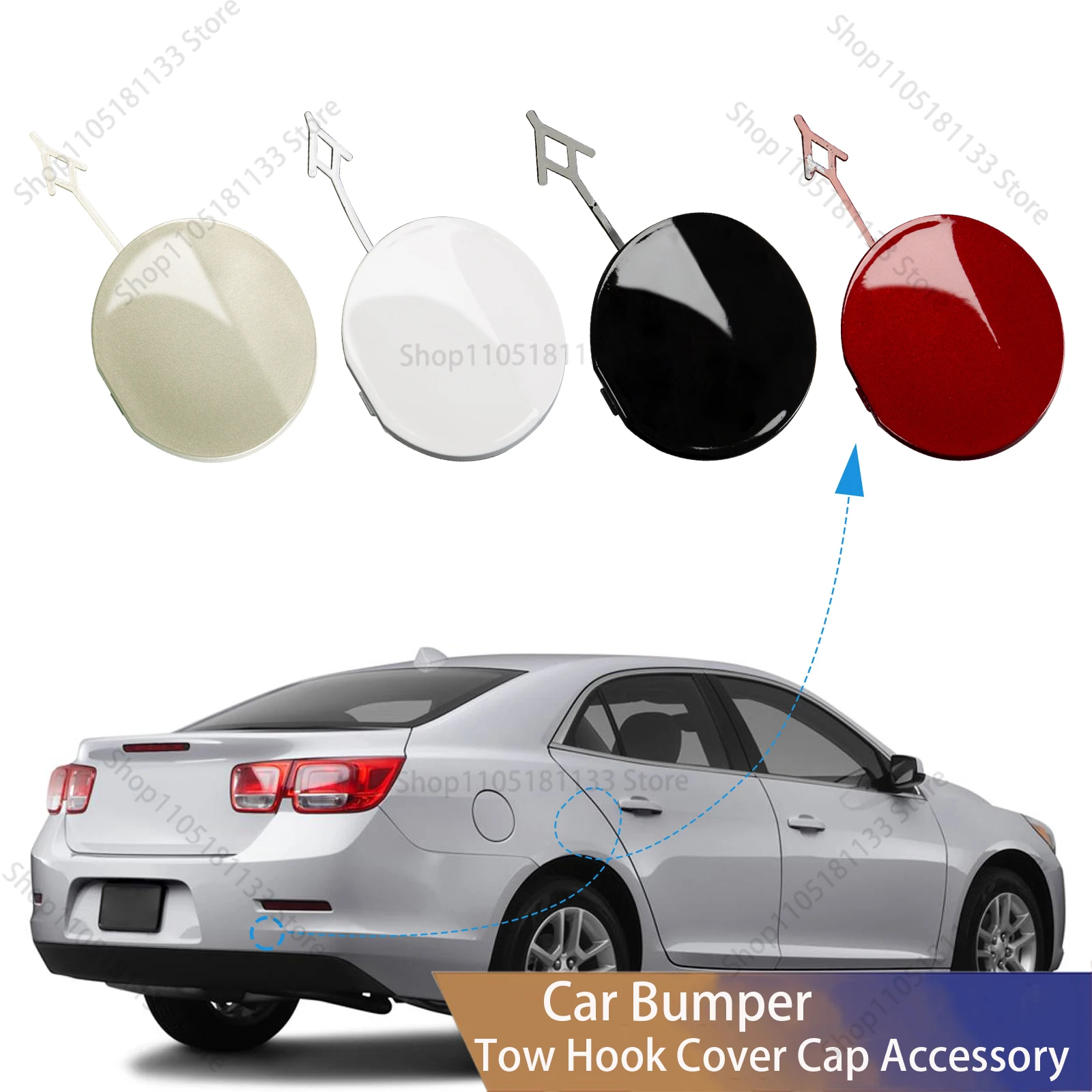 For Chevrolet Malibu Rear Tow Hook Cover Cap Towing Eye Exact Fit for 2013-2015 Malibu Sedan Models OEM 23443568 & 23443569