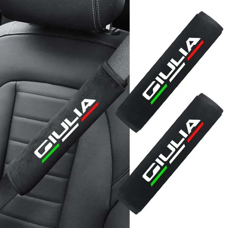 Car Styling Seat Belt Cover Seatbelt Shoulder Strap Protector Pads For Alfa Romeo GIULIA Auto Accessories