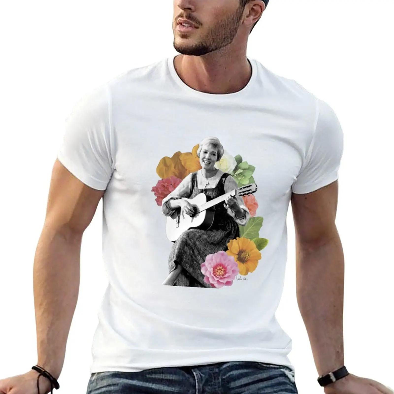 Julie Andrews Collage T-Shirt Comfortable Basic Crew Neck Tee