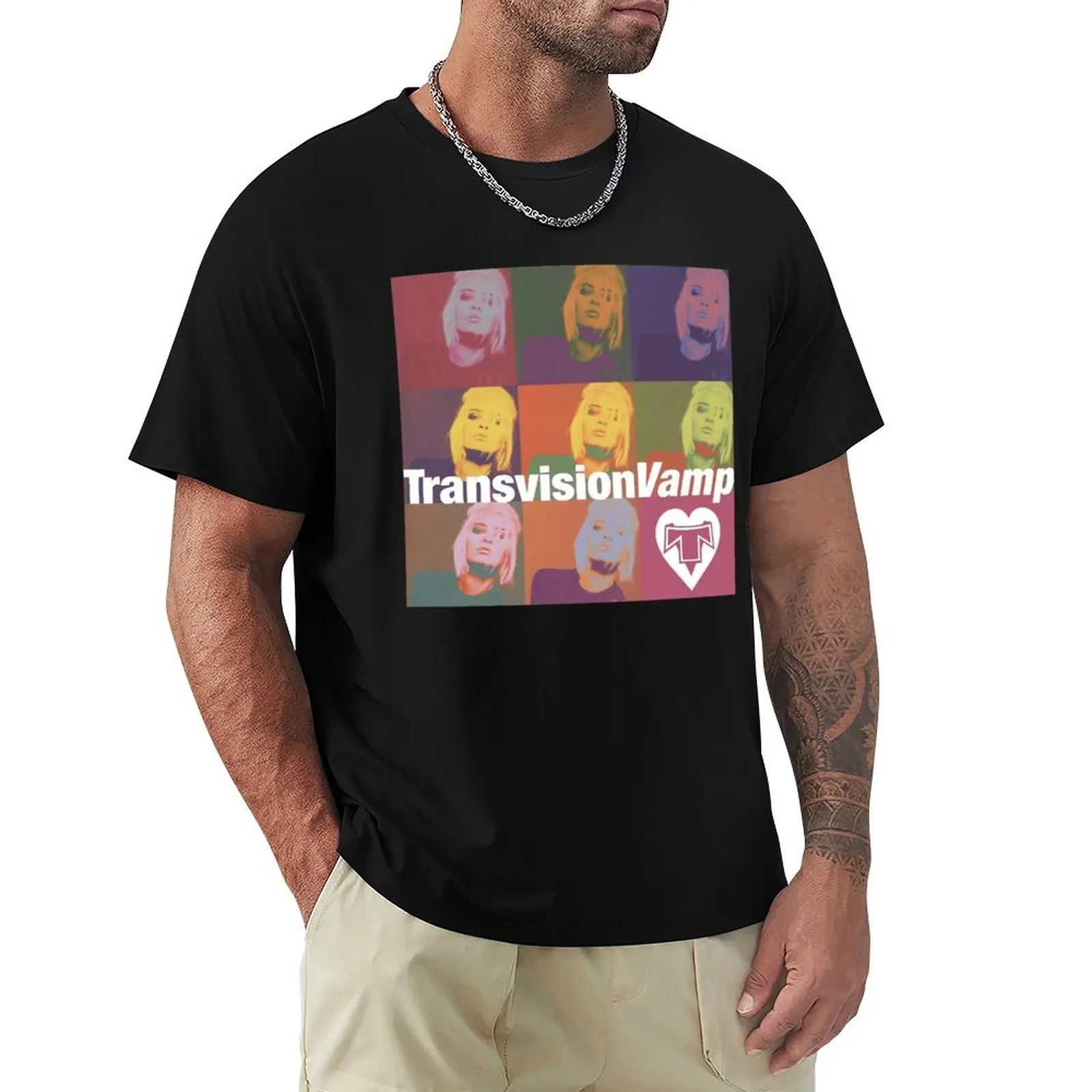 Retro Vintage Transvision Vamp Combed Cotton Fair Wear Approved T-Shirt Basic Crew Neck Short Sleeve Top
