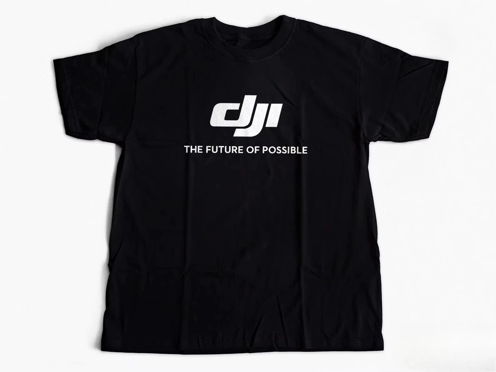2026 New DJI Oversized Unisex Streetwear TShirt Simple Tech Logo THE FUTURE OF POSSIBLE Print Tee Quote Short Sleeve Tops