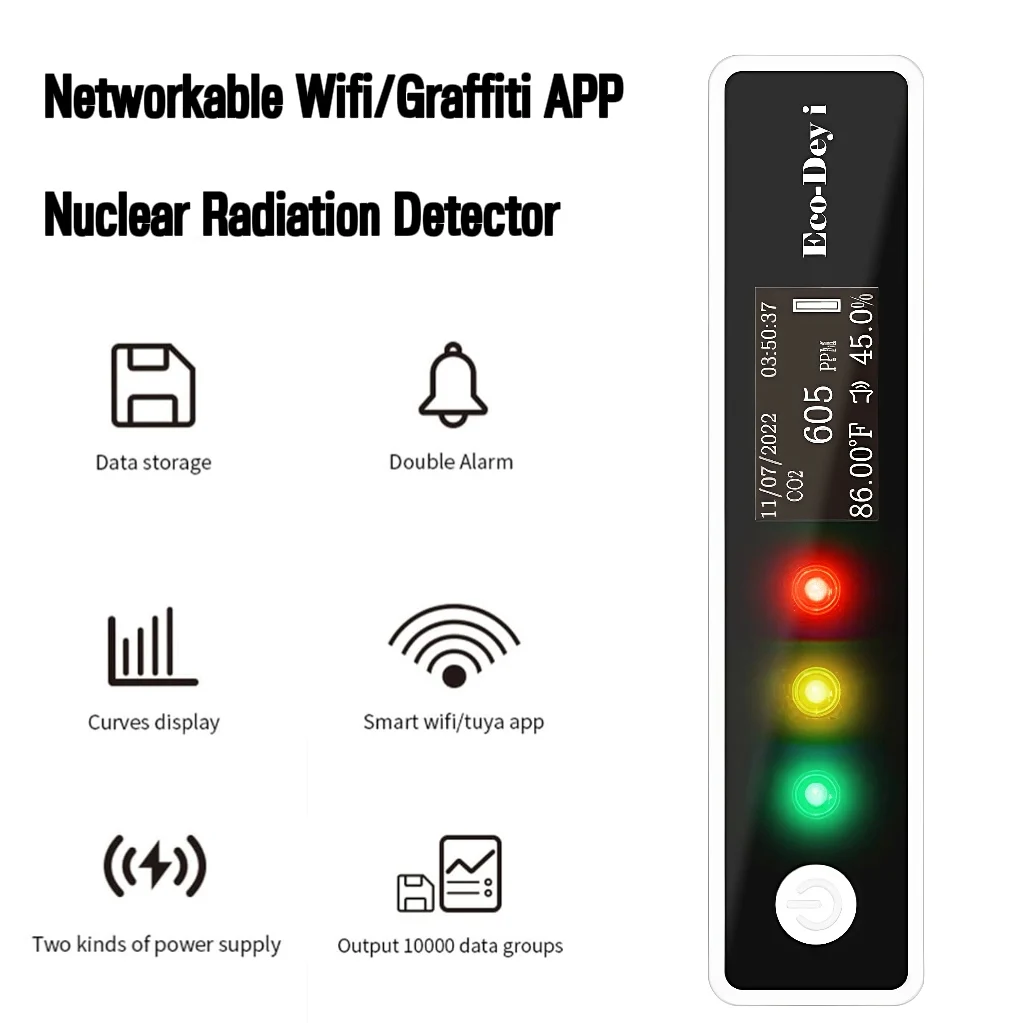 

Portable Geiger Counter Nuclear Radiation Detector, High Accuracy Beta Gamma X Ray Monitor with Sound Light Alarm, DY003