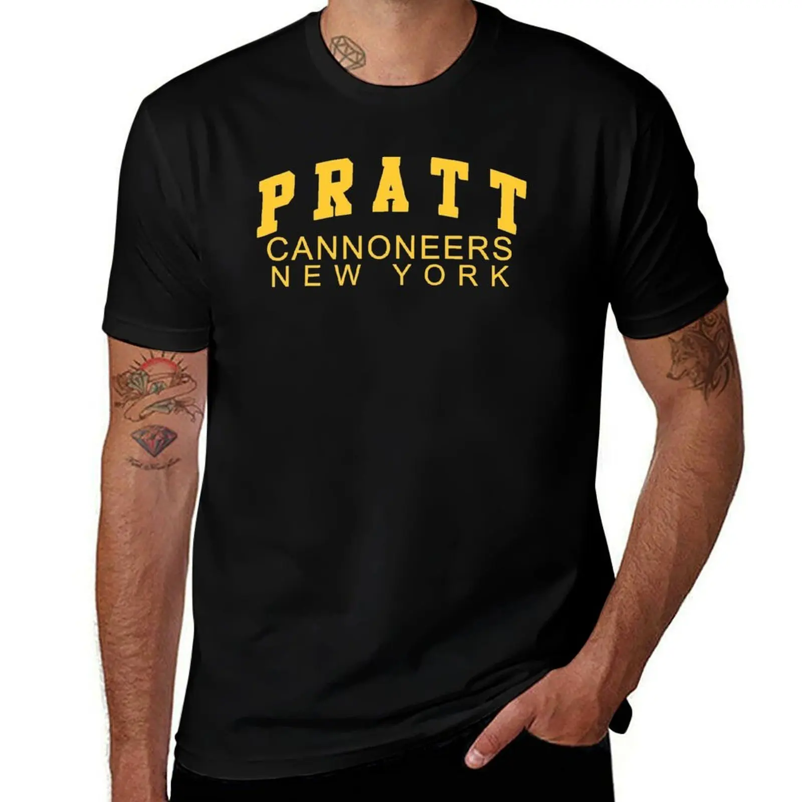 

Yellow Pratt - College Font T-Shirt customs vintage graphic tee Anime t-shirt graphic t shirts sweat shirts, men
