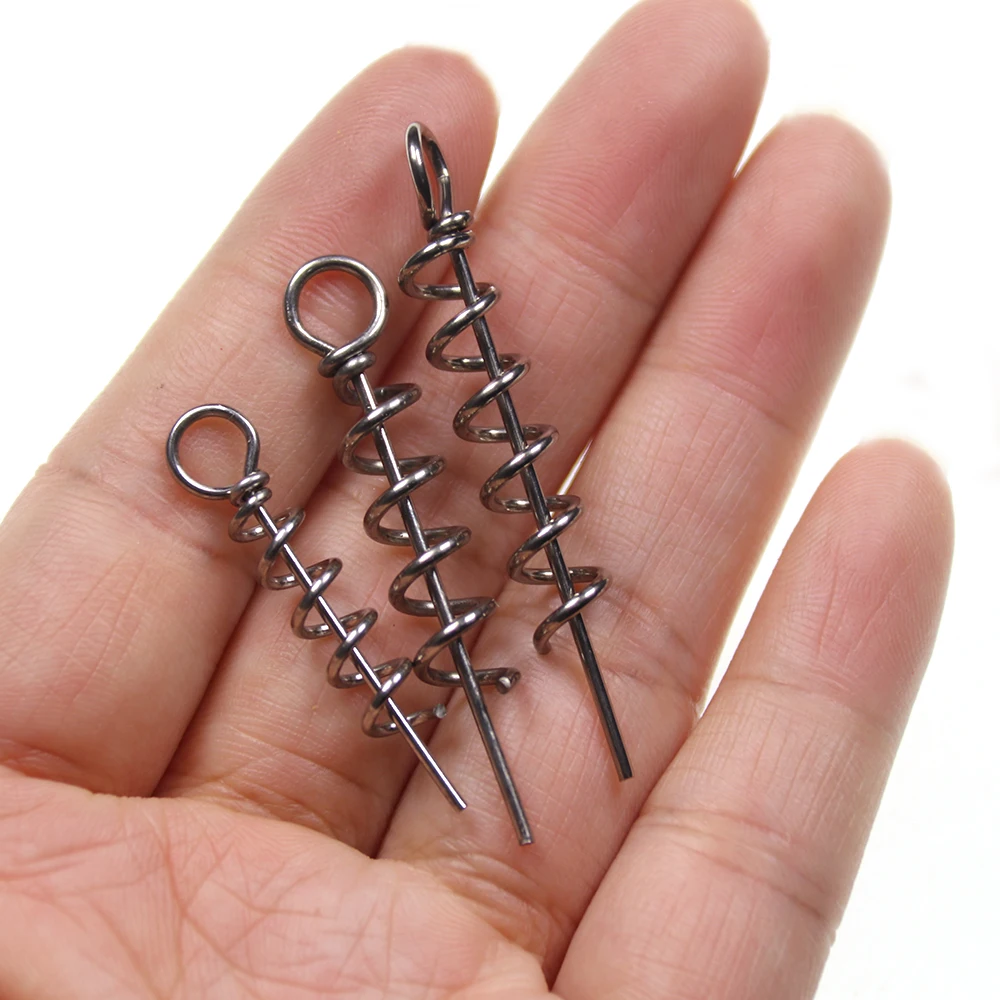 Elllv 30Pcs 30/35/40/45/50มม.สแตนเลส Soft Lure ฤดูใบไม้ผลิปุ่มล็อคตกปลา crank Hook สกรูเหยื่อ Connector อุปกรณ์เสริม