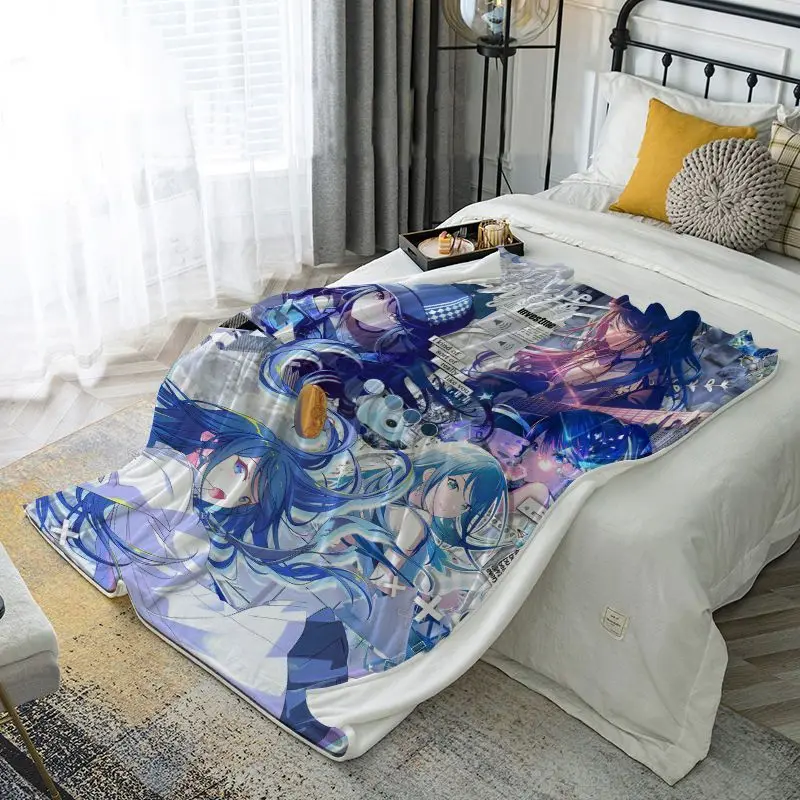 Project SEKAI Anime Cartoon Plush Blanket Soft Winter Nap Throw Cover For Dorm Bedroom Living Room Household Daily Use Blanket view 2