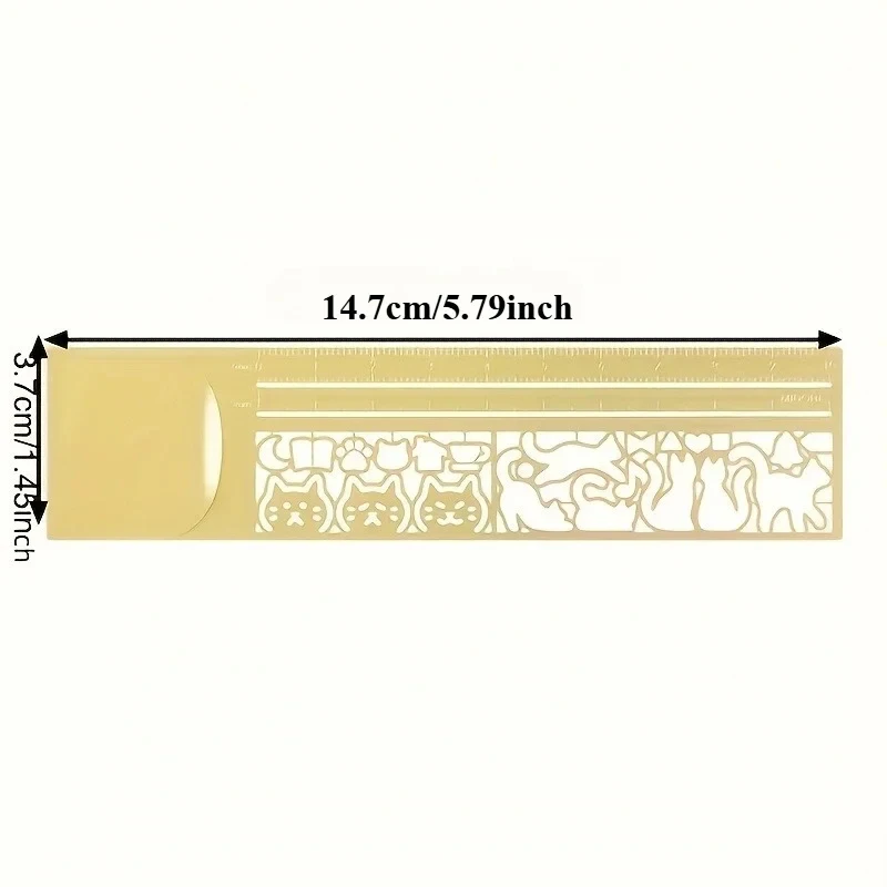 10cm Metal Bookmark Ruler Stencil Cute Cat Hollow Drawing Template DIY Scrapbooking Stationery School Supplies Gift