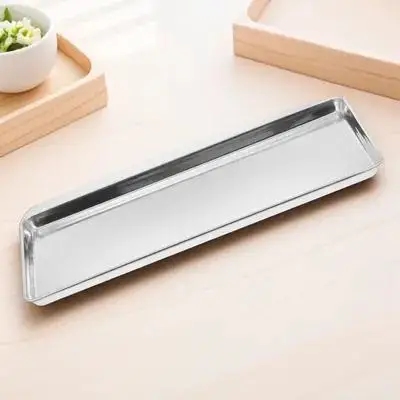 

Stainless Steel Steam Pan Oven Tray Baking Plate Dishwasher Safe BBQ Serving Tray for Home Restaurant Outdoor Use