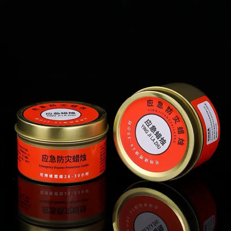 Image 6: Bougie de survie 30 heures, sans odeur, respectueuse de l'environnement, avec couvercle, pièces de rechange pour la maison, bougies de survie d'urgence à longue combustion