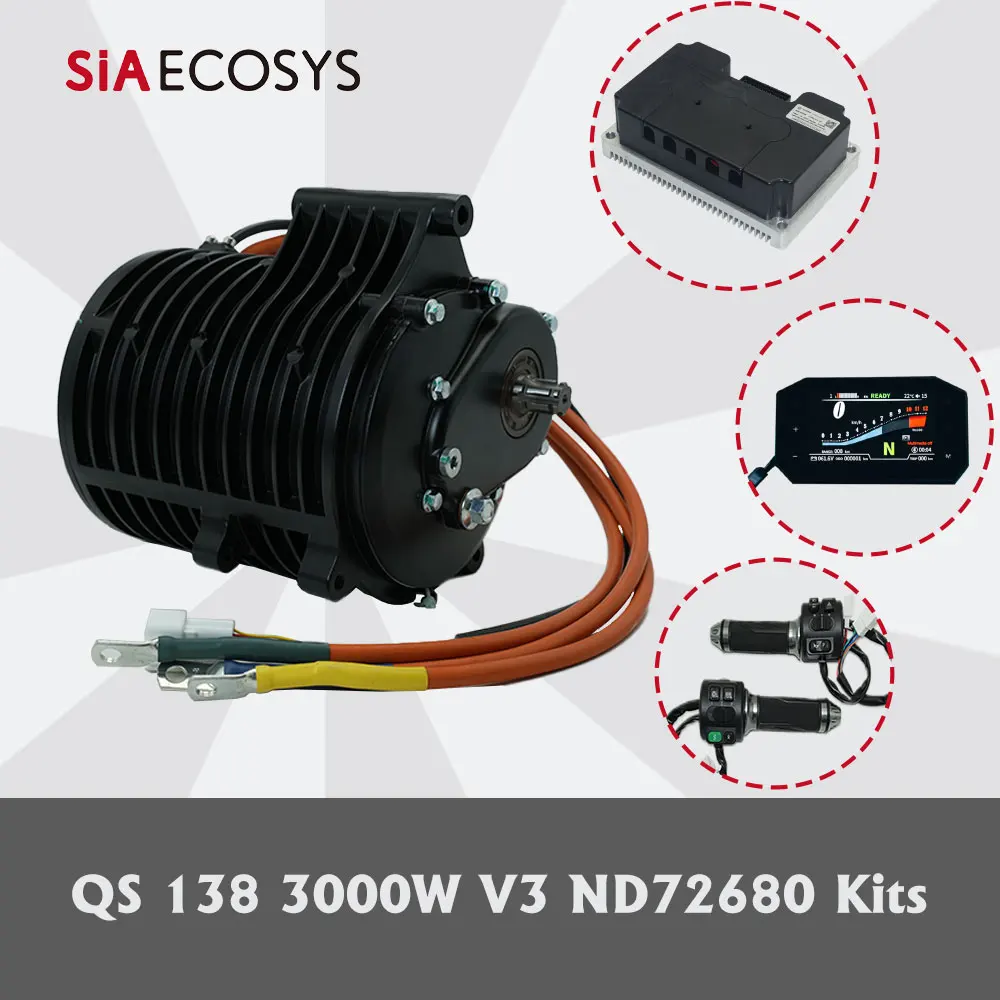 

Fardriver Controller ND72680 Electric Motorcycle Mid Drive Motor 138 3000W V3 70H 72V Kits