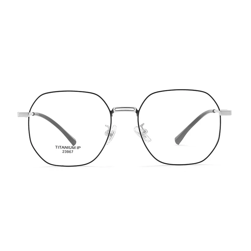 نظارات مضلعة عصرية خفيفة للغاية من OLLYMURS للرجال بإطار نظارات طبية بصرية مزخرفة من سبائك التيتانيوم للنساء 239