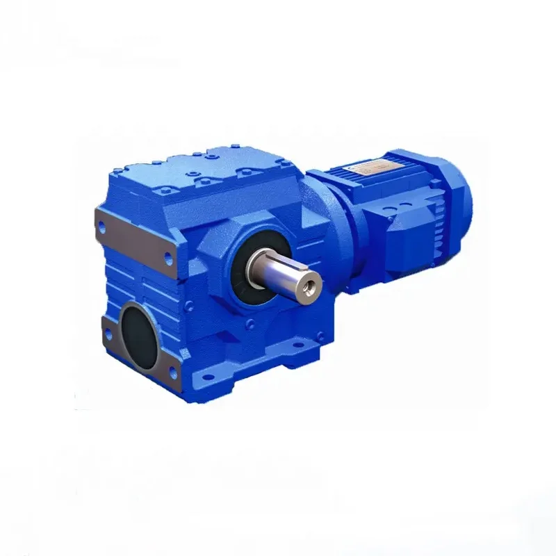 

S series S47 helical gear reducer S37-167 frame 0.18-11KW high torque motor gearbox for sewage treatment