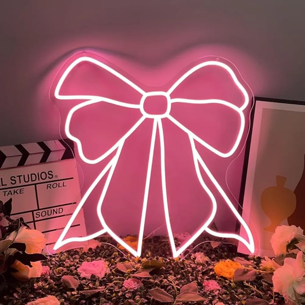 Arco rosa led sinal de néon personalizado quarto da menina sinal de luz de néon casa parede dormitório salão de beleza decoração festa presentes para menina