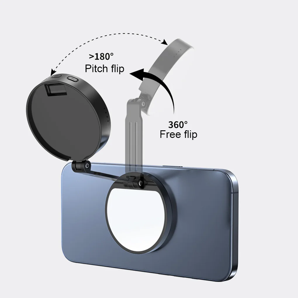 Luce magnetica per selfie per iPhone pieghevole LED anello di riempimento per telefono illuminazione CRI95 700lx/0,3 m per la registrazione video Vlog dal vivo