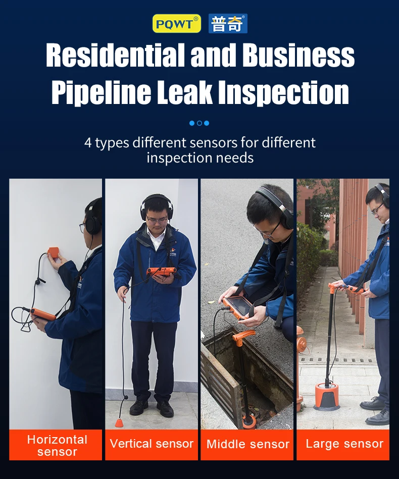 

PQWT L Series Plumbing Pipeline Water Leak Detector Acoustic Multi Sensors Leakage Detection Equipment Underground Walls